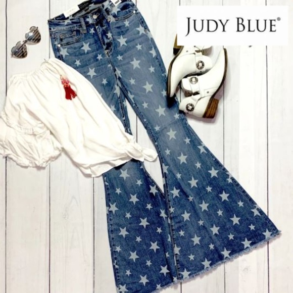 judy blue star flare jeans